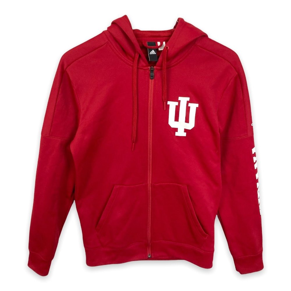 adidas Red Full-Zip Hoodie with White Logo